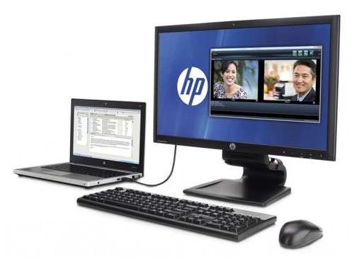 Все бизнес-ноутбуки HP подключаются к универсальным док-станциям HP, в том числе, к удобной док-станции-монитору 