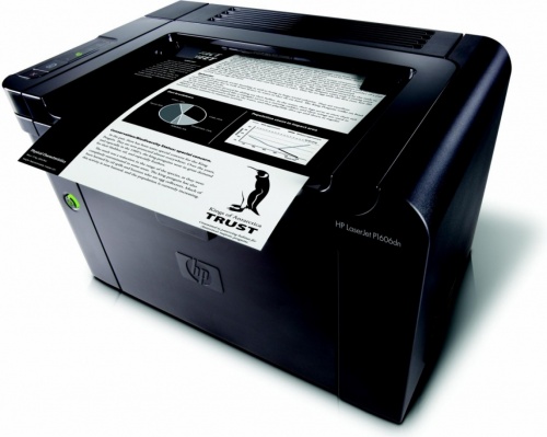 Лазерный принтер HP LaserJet Pro P1606dn экономит энергию с технологией HP Auto-on/Auto-off и быстро стартует за счет технологии HP Instant-on