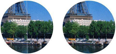 Еще одно сравнение: картинка, нанесенная пульверизованным тонером, слева, Simitri HD – справа