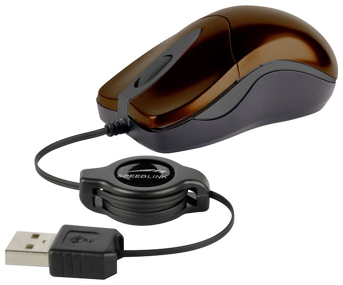   Speed-Link PICA Flexcable micro mouse retractable SL-6164-SBW Brown USB (SL-6164-SBW)  2