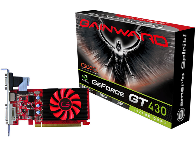   Gainward GeForce GT 430 700Mhz PCI-E 2.0 1024Mb 1070Mhz 64 bit DVI HDMI HDCP (426018336-1633)  2