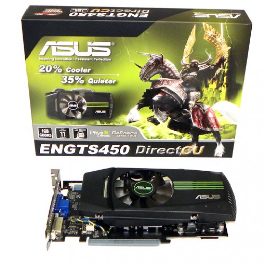   Asus GeForce GTS 450 850Mhz PCI-E 2.0 1024Mb 3800Mhz 128 bit DVI HDMI HDCP (ENGTS450 DC OC/DI/1GD5)  2