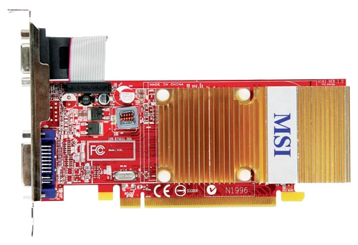   MSI Radeon HD 4350 600 Mhz PCI-E 2.0 512 Mb 1000 Mhz 64 bit DVI HDCP (R4350-D512H)  1