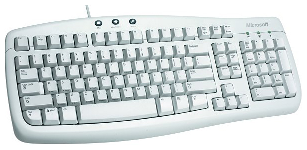  Microsoft Basic Keyboard White PS/2 Q96-00009  #1