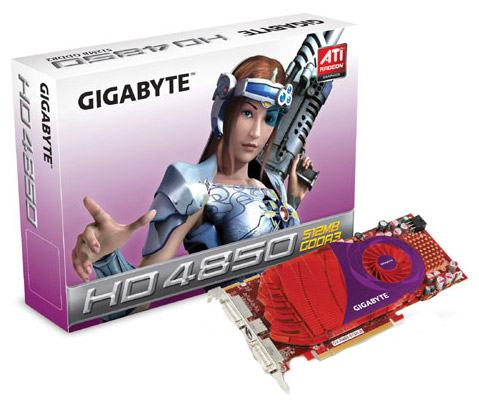  Gigabyte Radeon HD 4850 625 Mhz PCI-E 2.0 512 Mb 2000 Mhz 256 bit 2xDVI TV HDCP YPrPb