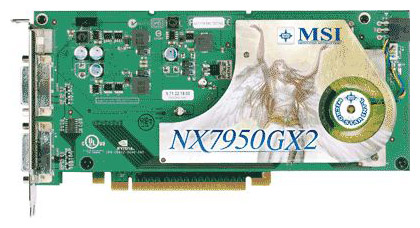  MSI GeForce 7950 GX2 500 Mhz PCI-E 1024 Mb 1200 Mhz 512 bit 2xDVI TV YPrPb