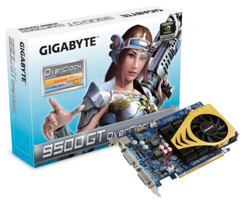  Gigabyte GeForce 9500 GT 550 Mhz PCI-E 2.0 1024 Mb 1000 Mhz 128 bit 2xDVI TV HDCP YPrPb