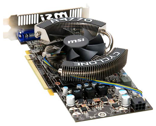  MSI Radeon HD 4770 750 Mhz PCI-E 2.0 512 Mb 3200 Mhz 128 bit DVI HDMI HDCP