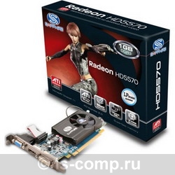   Sapphire Radeon HD 5570 650 Mhz PCI-E 2.1 1024 Mb 1800 Mhz 128 bit DVI HDMI HDCP (11167-00-10R)  1