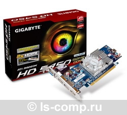   Gigabyte Radeon HD 5450 650Mhz PCI-E 2.1 512Mb 800Mhz 64 bit HDMI HDCP (GV-R545D2-512D)  1