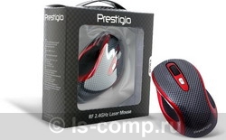   Prestigio M size Mouse PJ-MSL2W Carbon-Red USB (PJ-MSL2W)  2