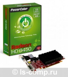   PowerColor Radeon HD 6450 625Mhz PCI-E 2.1 1024Mb 1334Mhz 64 bit DVI HDMI HDCP (AX6450 1GBK3-SH)  2