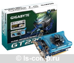   Gigabyte GeForce GT 220 720Mhz PCI-E 2.0 1024Mb 1600Mhz 128 bit DVI HDMI HDCP* (GV-N220OC-1GI)  1
