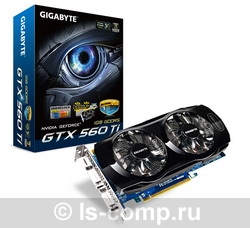 Купить Видеокарта Gigabyte GeForce GTX 560 Ti 900Mhz PCI-E 2.0 1024Mb 4000Mhz 256 bit 2xDVI Mini-HDMI HDCP (GV-N560OC-1GI) фото 2