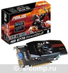   Asus Radeon HD 6770 850Mhz PCI-E 2.1 1024Mb 4000Mhz 128 bit DVI HDMI HDCP (EAH6770 DC/2DI/1GD5)  2