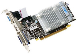  MSI Radeon HD 5450 650 Mhz PCI-E 2.1 512 Mb 1600 Mhz 64 bit DVI HDMI HDCP