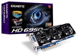  Gigabyte Radeon HD 6950 870Mhz PCI-E 2.1 1024Mb 5000Mhz 256 bit 2xDVI HDMI HDCP