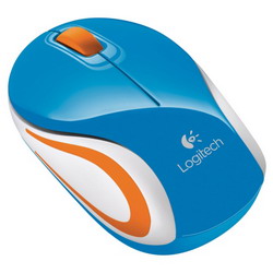 Мышь Logitech Wireless Mini Mouse M187 Blue-Orange USB