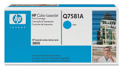 Лазерный картридж HP Q7581A голубой