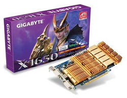  Gigabyte Radeon X1650 500 Mhz PCI-E 256 Mb 800 Mhz 128 bit 2xDVI TV YPrPb