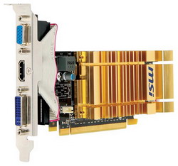  MSI GeForce 210 589 Mhz PCI-E 2.0 512 Mb 1000 Mhz 64 bit DVI HDMI HDCP