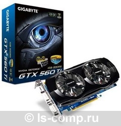 Видеокарта Gigabyte GeForce GTX 560 Ti 822Mhz PCI-E 2.0 1024Mb 4000Mhz 256 bit 2xDVI Mini-HDMI HDCP GV-N560UD-1GI фото #1