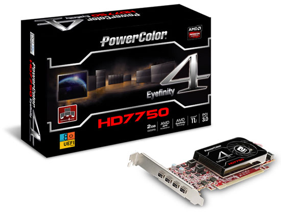 PowerColor ������������ ��������������� ������ ���������� Radeon HD 7750 Eyefinity 4 LP Edition